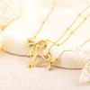 Simple Bow Necklace Female Niche Versatile Titanium Steel Collarbone Chain Niche Fashion Premium Durable Quality