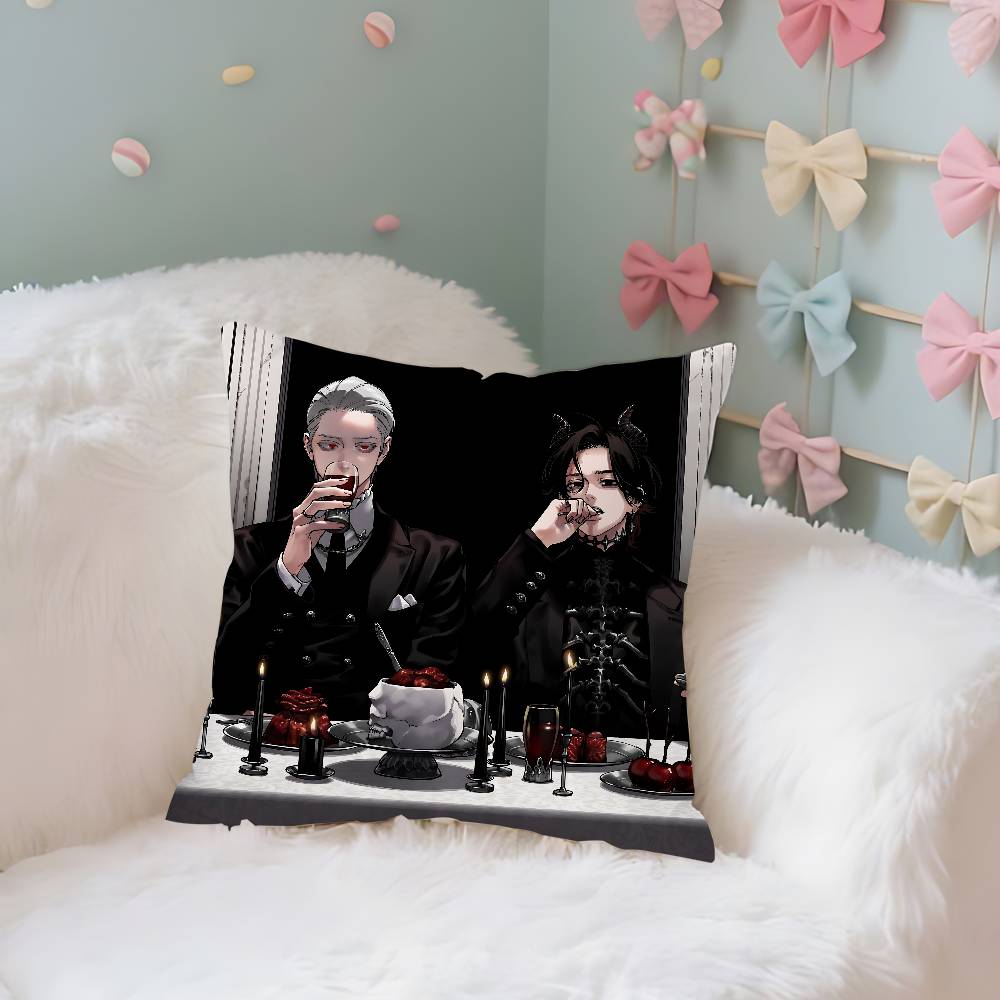 Gokurakugai Anime Pillow Case Throw Pillow Cover Nordic Vintage Style Cushion Covers Home Living Room Sofa Couch Seat