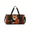 Fox Pattern 2D Flat Cartoon School Travel Bag Large Capacity Zipper Luggage Bag Best Gift for Boys Girls Fashion Style