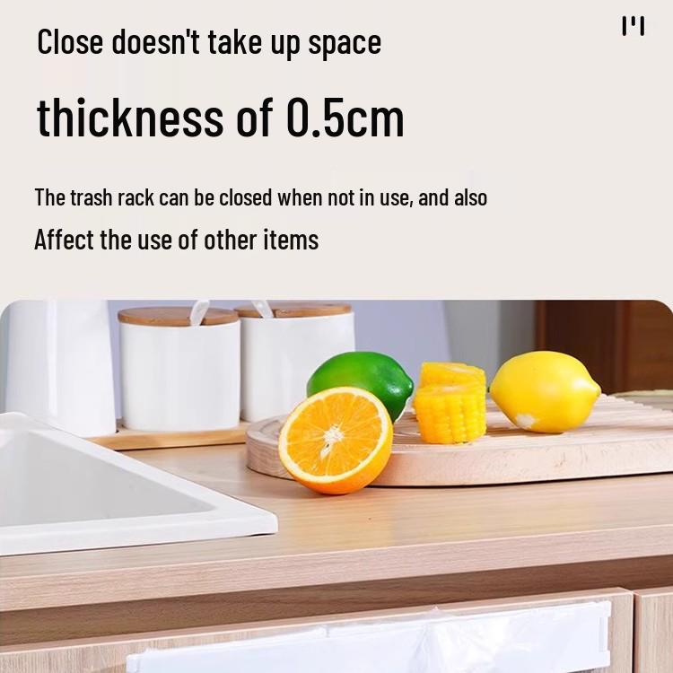 Foldable Wall-Mounted Trash Bag Holder for Kitchen & Bathroom