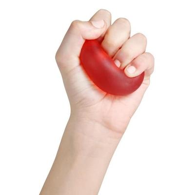 Flamingo Gel Exercise Ball for Hand, Grip Muscle Strengthening,Stress Relief, Arthritis, Finger, Wrist | Color-Medium-Red | Size-U