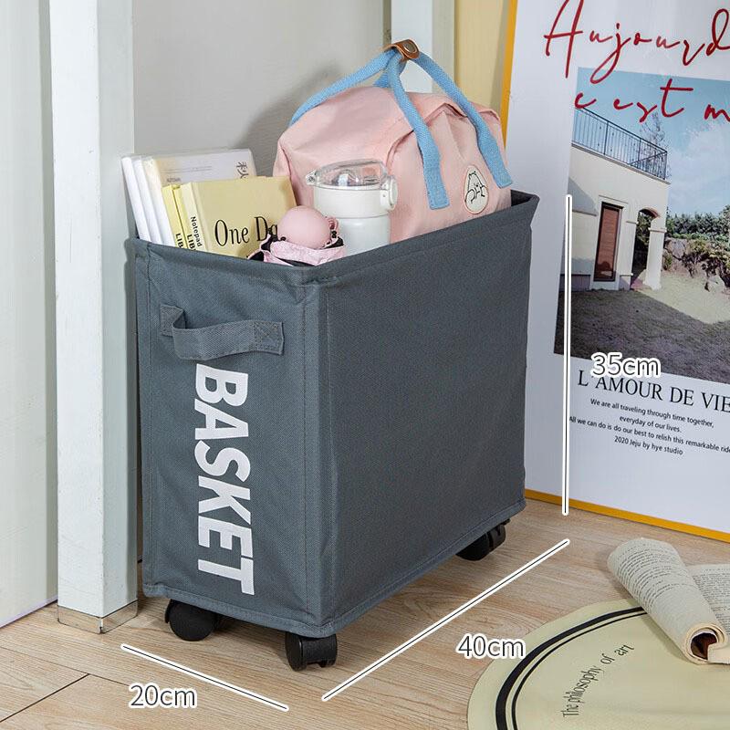Wheeled Oxford Cloth Laundry & Storage Basket for Clothes and Yoga Mats