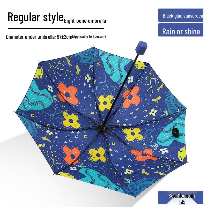 

Настраиваемый автоматический зонт от солнца и дождя с внутренним узором, защитой от УФ-лучей и солнцезащитным покрытием из черного клея Regular (Inner Pattern)