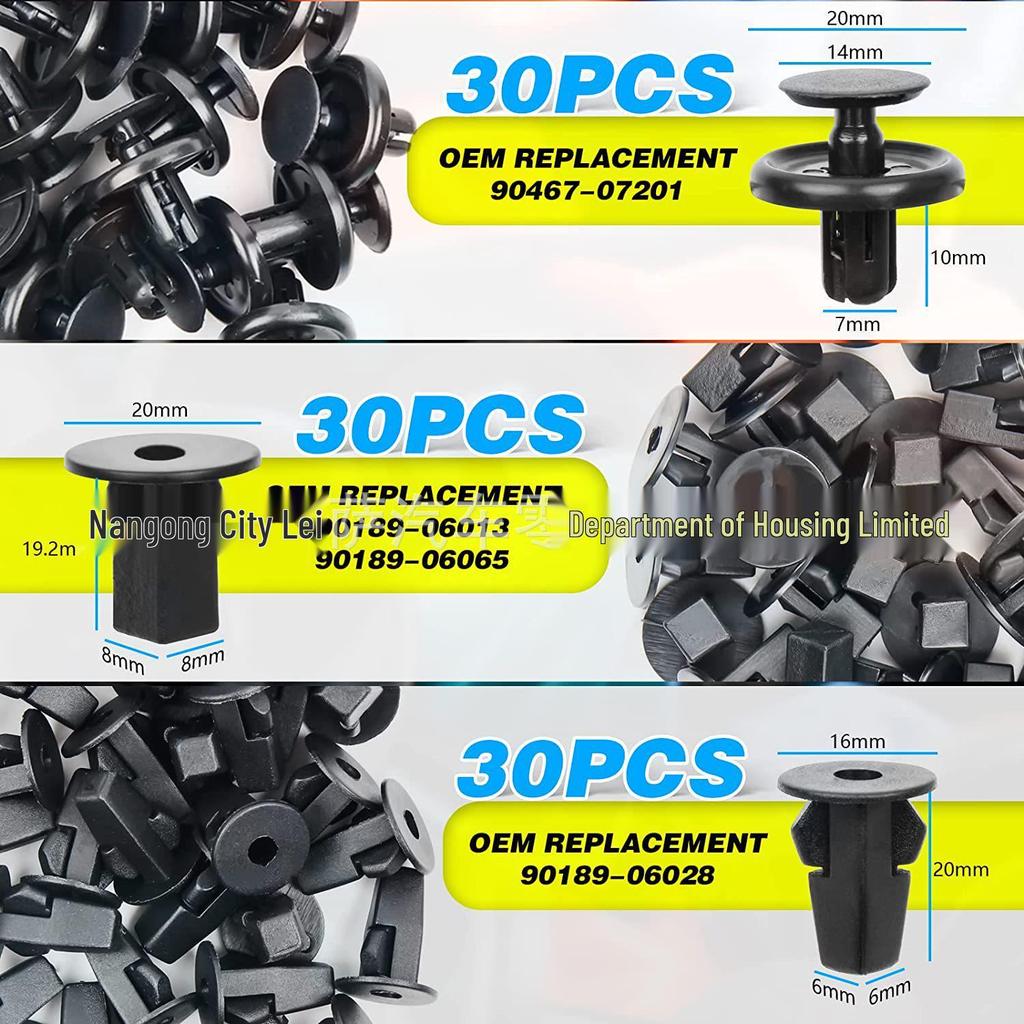 180PCS Snap Fasteners Set for Toyota Corolla/Camry Engine Undercover & Door Trim Retainers
