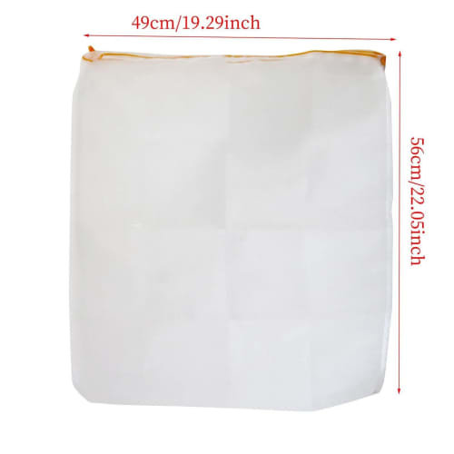 2-Piece Fine Mesh Strainer Bag Set, 49x56cm, Fine Mesh Nylon Filter Bags, Solid-Liquid Separation, Washable and Reusable, Heat-Resistant, Drawstring F