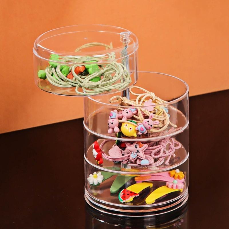Practical Multilayer Clear Rotating Jewelry Box Case for Storing Displaying 3/4/5Tier Rotating Jewelry Holder Organizer
