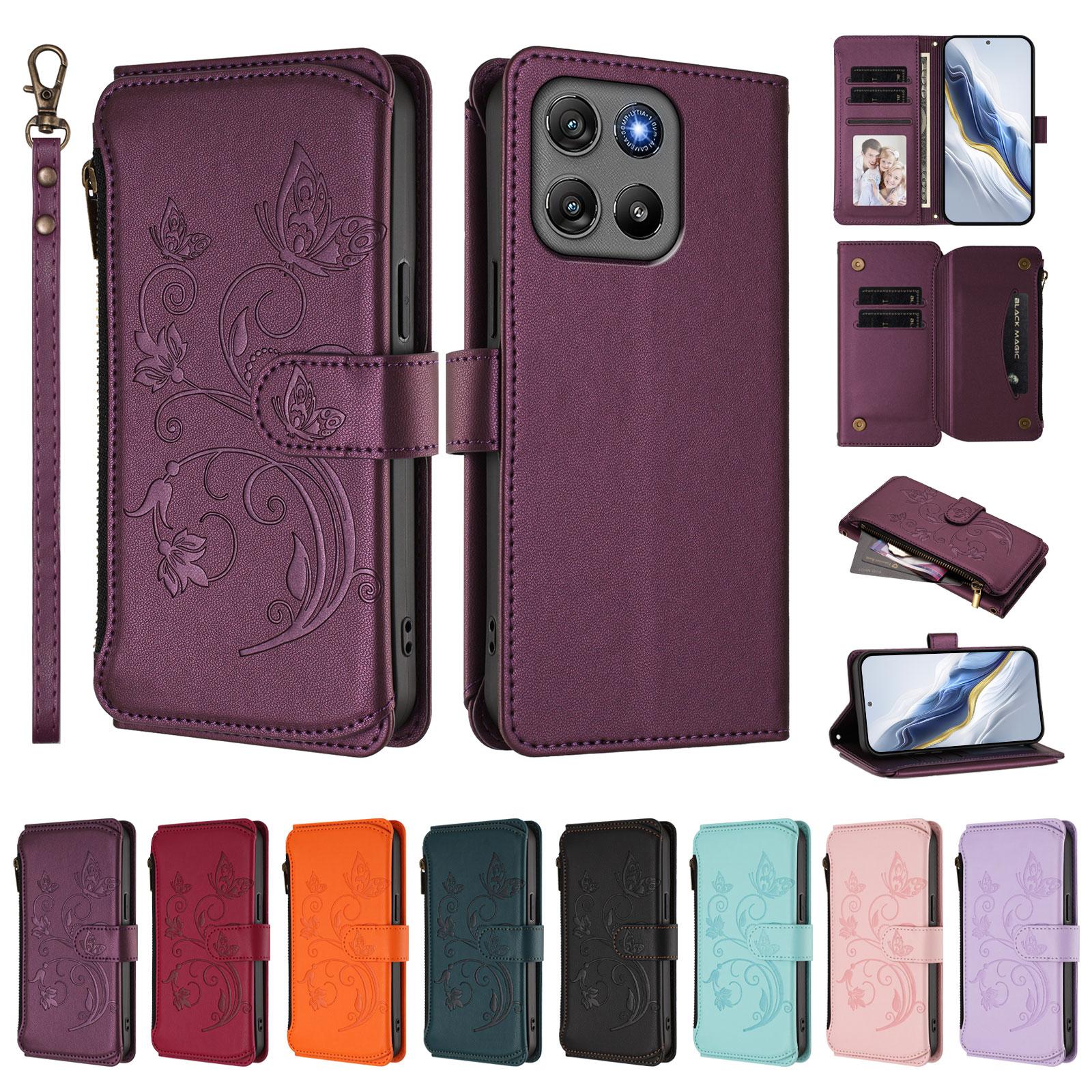 Case For Phone Yulin-003 Faux Leather Flip Phone Case On For Motorola Moto G57 G67 G06 G86 G15 Power G56 G05 G85 G75 G55 G45 G35 Zipper Wallet Card Cover