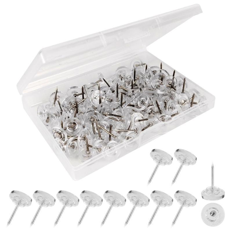 50/100Pcs Big Head Push Pin Map Tacks Thumb Nails Flat Push Pin Thumb Pin for Cork Board Picture Map Posters Note