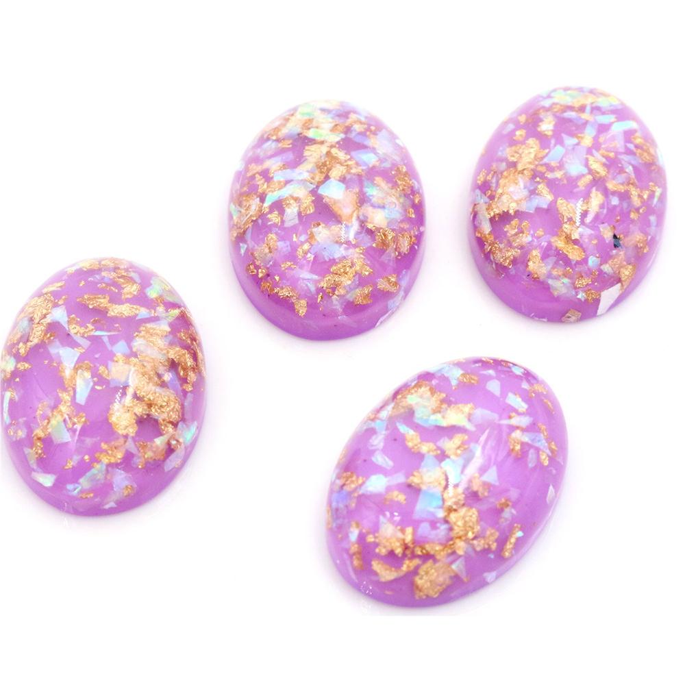 18x25mm 10pcs/Lot New Fashion Mix Color Built-in metal foil Flat back Resin Cabochons Cameo