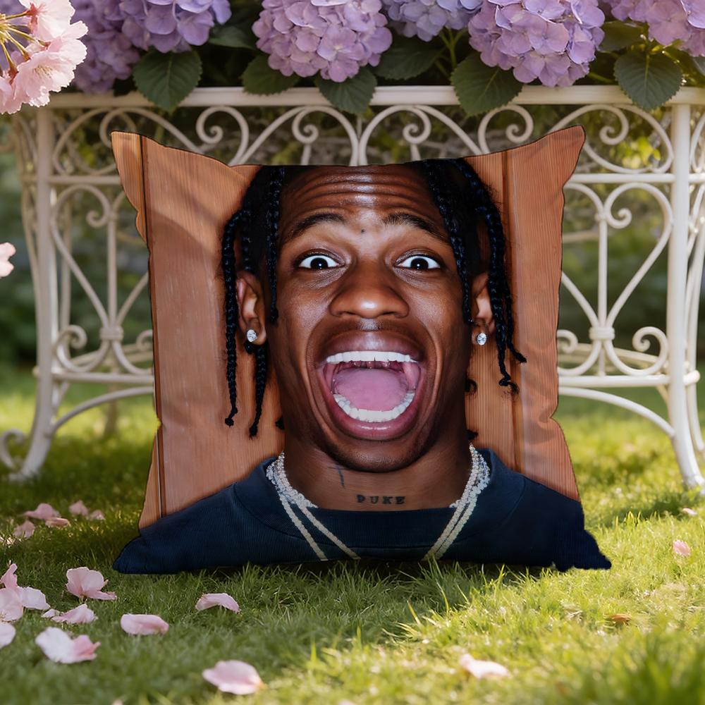 Rapper T-Travis Scott Cushion Cover Home & Car Dual-Scene Pillow Cover: Reversible for Premium Comfort