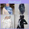 Ethnic Style Satin Polyester Shawl With Warmth Sun Shade For Women