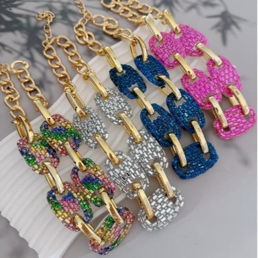 Vintage Premium Exaggerated Diamond-Set Splicing Pig Nose Necklace Gorgeous Party Gift