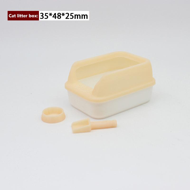 3Pcs/Set Home Decoration 1:12 Dollhouse Miniature Cat Litter Box Model Mini Shovel Pet Supplies For Doll Diy Accessories Toy