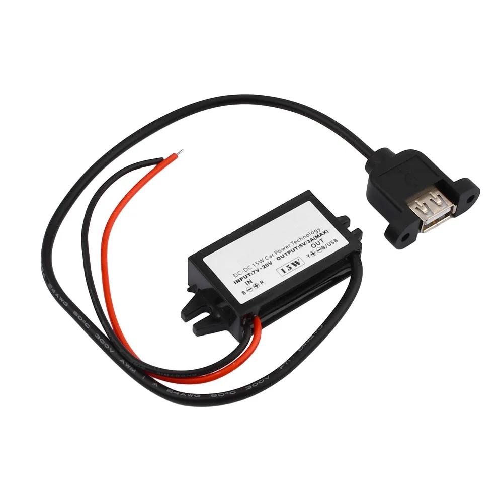 12V 24V auf 5V 3A 15W Kfz-Netzteil DC-DC Step-Down Modul Netzadapter USB-A Buchse/Typ-C/doppelter USB/offene Drahtklemme