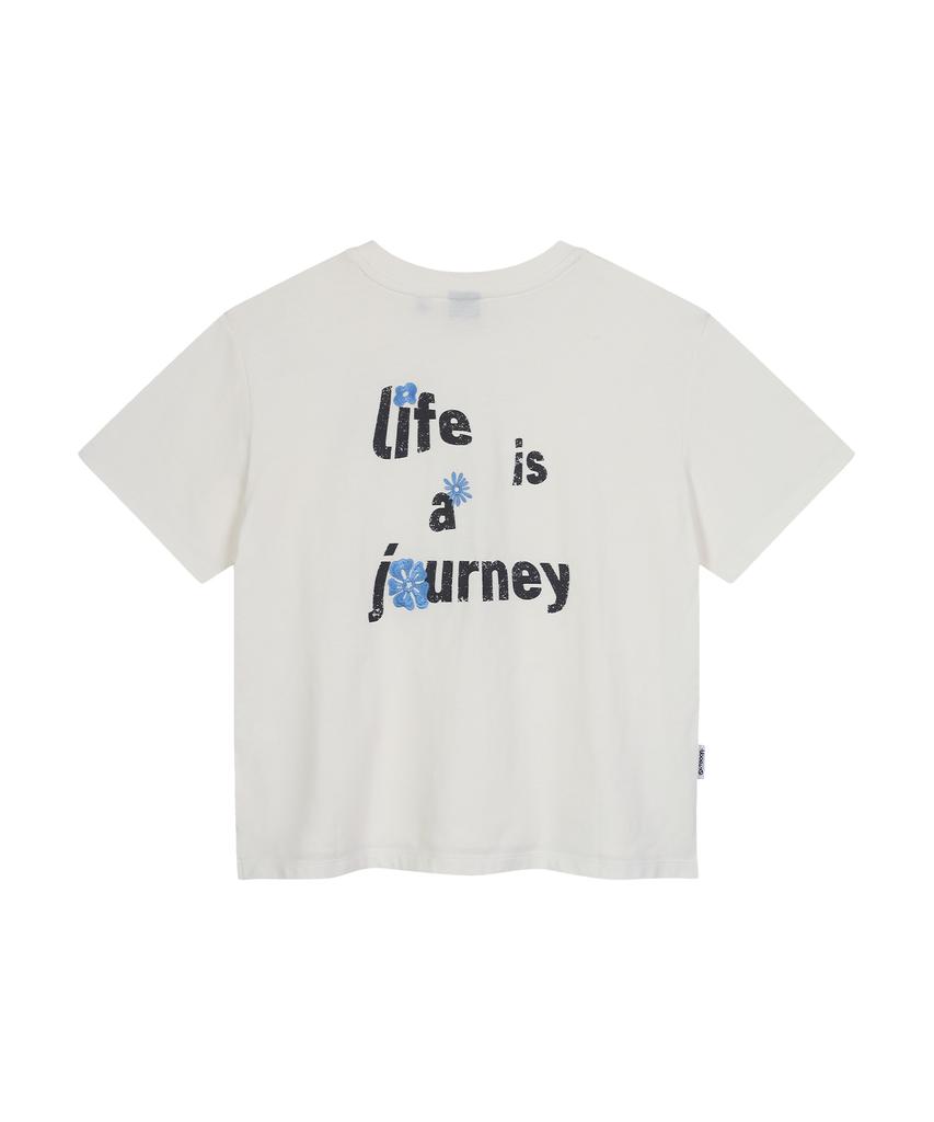 OUTDOOR PRODUCTS W Life Is A Journey Half Sleeves (Ivory)