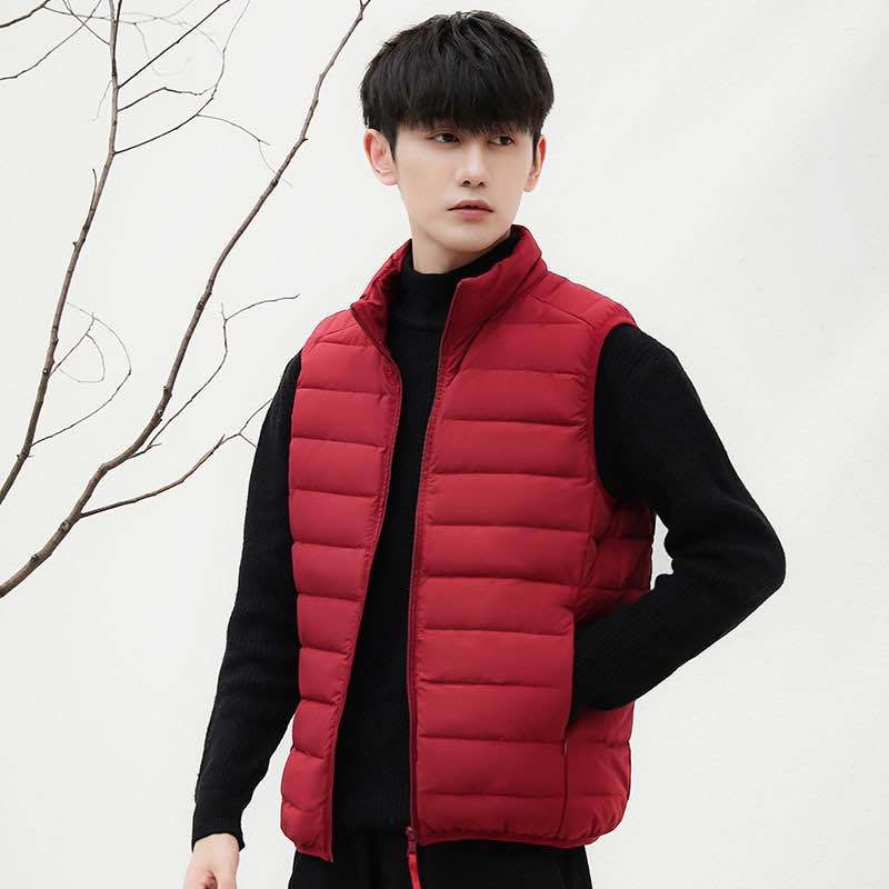 Fleece Men's Liner Seamless One Volume Light and Thin Down Jacket Men's Vest Large Size Down Jacket Vest Winter