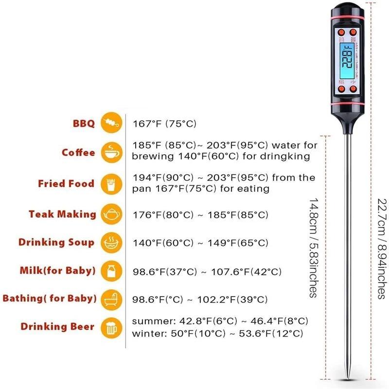 Temperature Meter Gauge Tool New Meat Thermometer Kitchen Digital Cooking Food Probe Electronic BBQ Cooking Tools for Daily Use