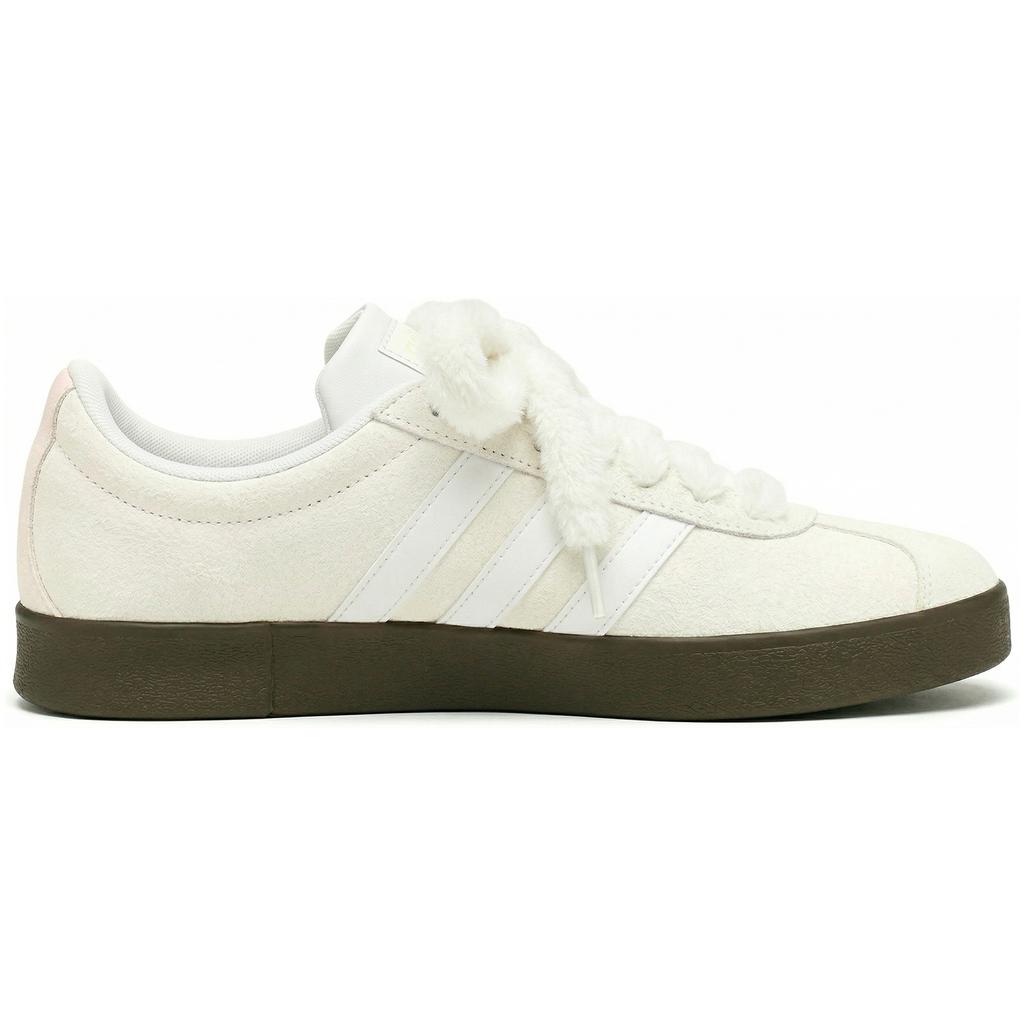 adidas VL COURT 2.0 Sweat Custard Bag Abrasion Resistant Slip Resistant Low Top Skateboard Shoes Unisex Pink HQ1802(Team210-)