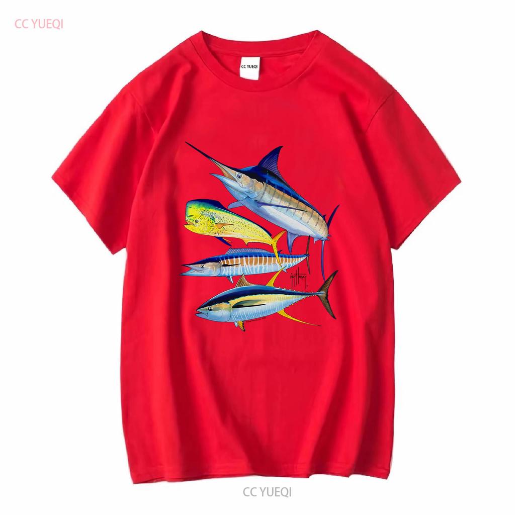 Guy Harvey AFTCO T-Shirt Herren Klein S Blau Angeln Marlin Strand lange oder kurze Ärmel vintage Gewaschen Unisex Dehnbar Mode