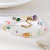 GEMCHIC Women's Summer Colorful Natural Stone Beaded Necklace, Sweet Korean Style Glass Pearl Choker