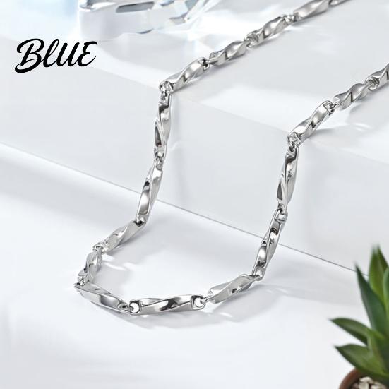 Stylish No Pendant Necklace Men's Chain with Mobius Ring Thin