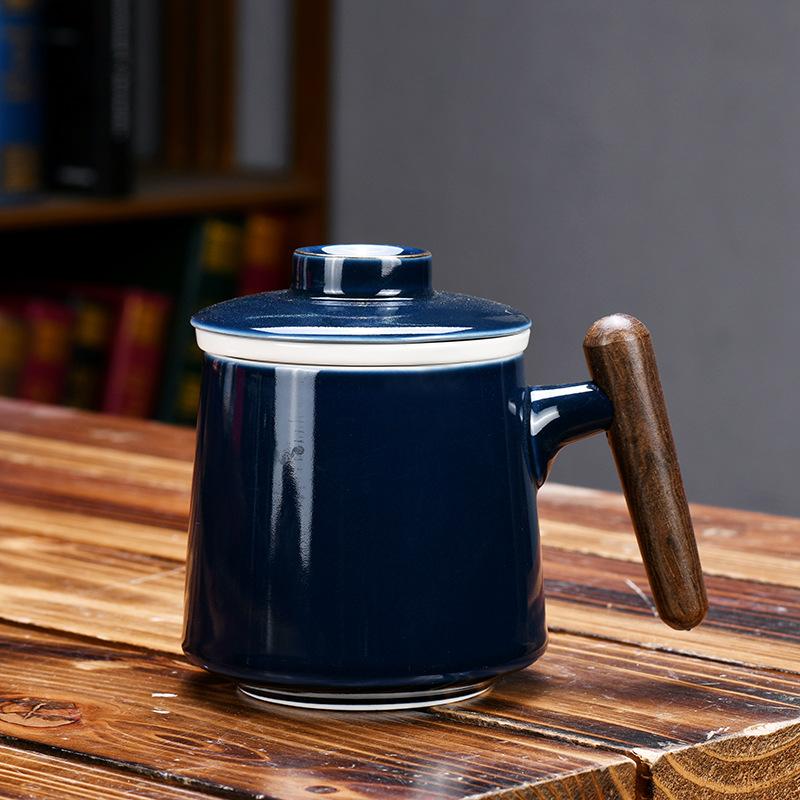 Ceramic Water Cup Teacup With Lid Office Cup Gift Box White Porcelain Cup With Filter Liner Gift