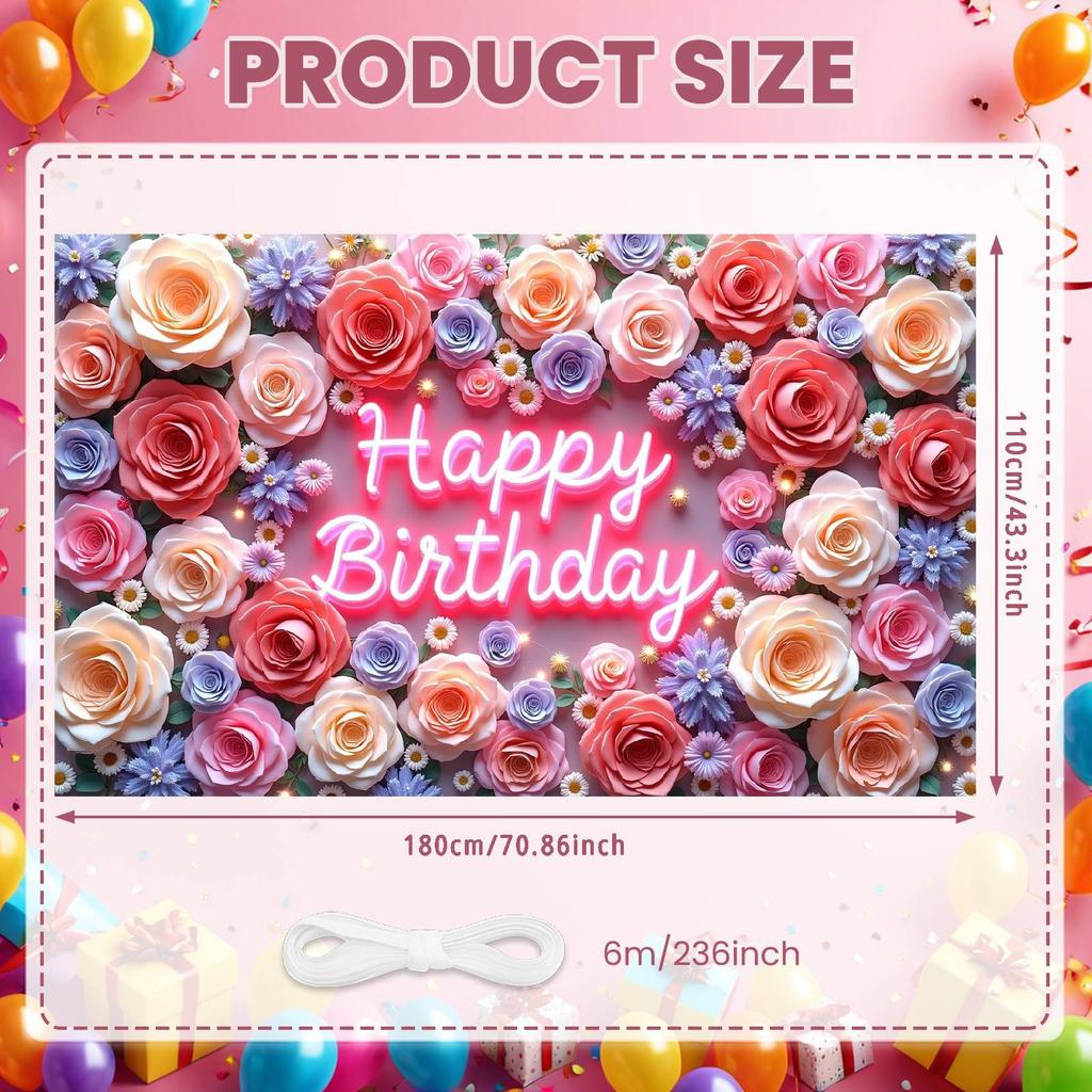 Banner Lavender Pink Tone Birthday Display Celebration Background Pink Floral Branches Party Background For Friend Adult