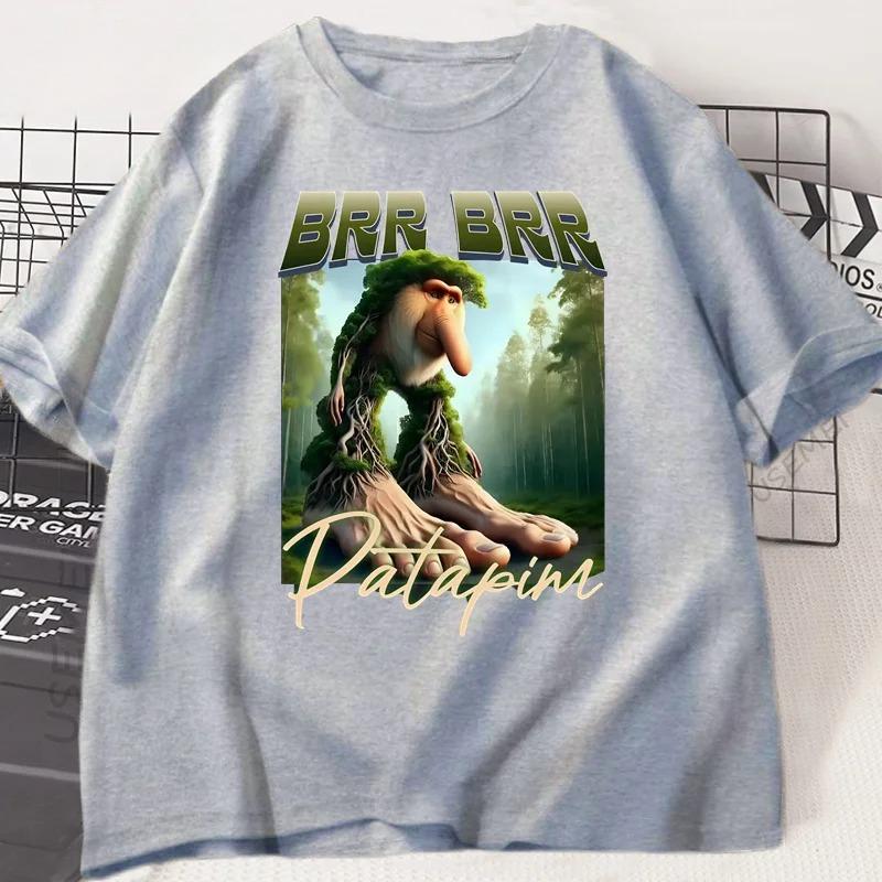 

Брр Брр Патапим Футболка Смешная Итальянская Футболка с Животными Brainrot Y2k Футболки Хлопок Свободная Футболка с Коротким Рукавом Принт Футболка Футболки XL