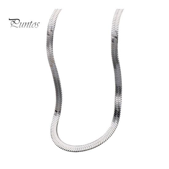 

Ожерелье из змеиной кости, легкое, регулируемое, с удлиненной цепочкой, из титановой стали, подарок на День святого Валентина, ювелирные изделия для свиданий, работы, вечеринок 55cm D