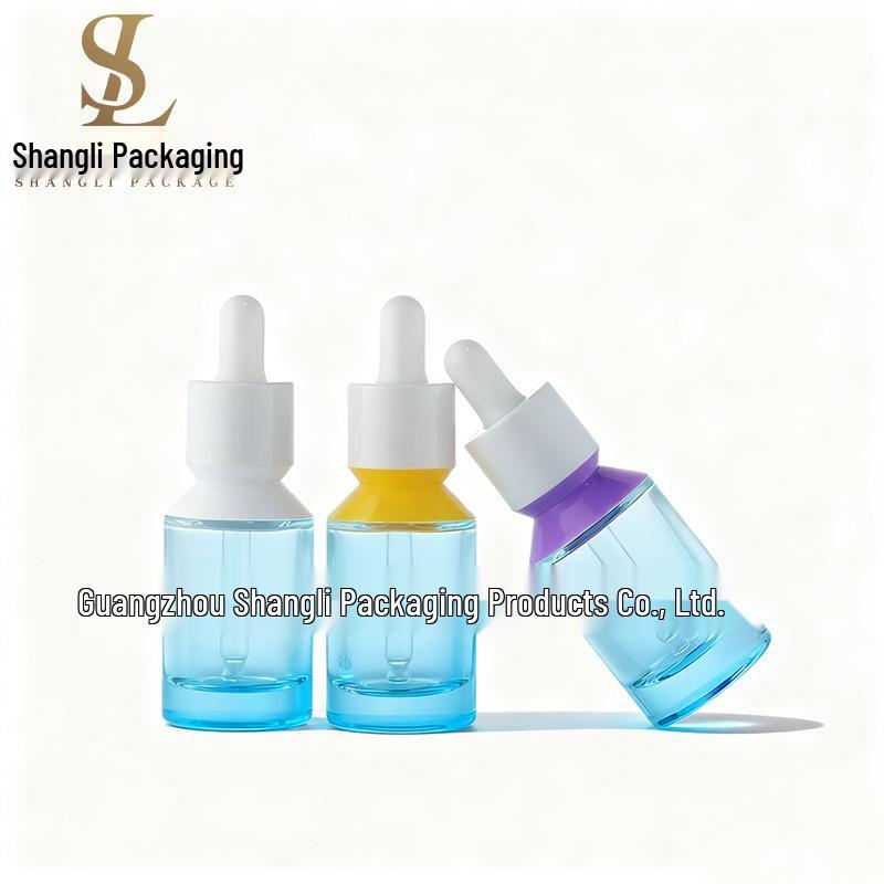 20ml Transparent Glass Serum Bottle with Multi-color Cap and Dropper