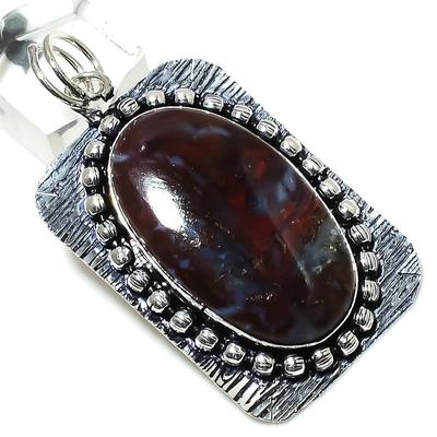 Naturalny opal głazowy kamień szlachetny ręcznie robiony wisiorek ze srebra próby 925 2,40" i1q12