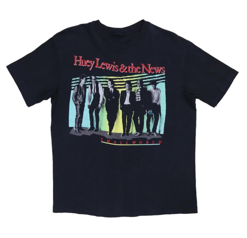 Vtg Huey Lewis The News Small World Heavy Cotton T-shirt S-5XL S