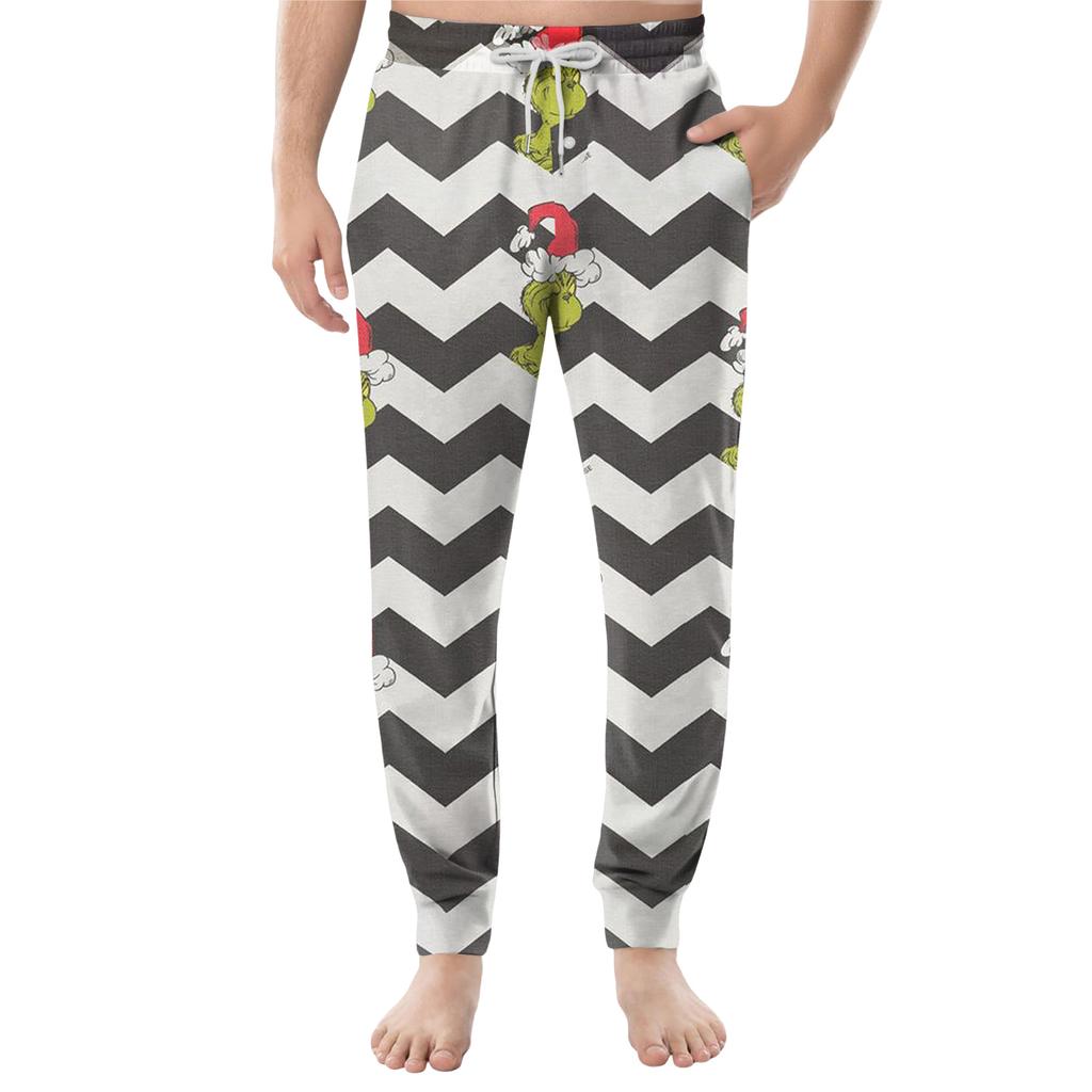 Men's Drawstring Pocket Cuffed Casual Pants Home Sleep Pants