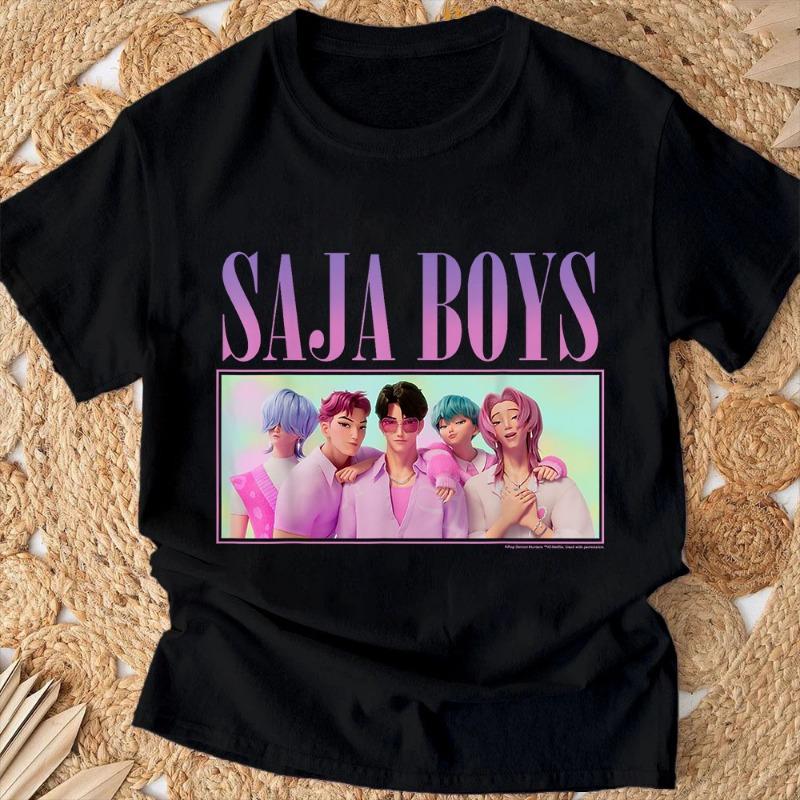 Saja Boys T shirt 2026 New Summer Casual Boys Girls Short Sleeve Tops Anime Kpop Demon Hunters Kids T-shirts Children's Clothing