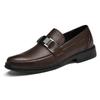 Men's Genuine Leather Loafers: Slip-on, Business Casual, Low-top, Cowhide Surface, Spring Wear.