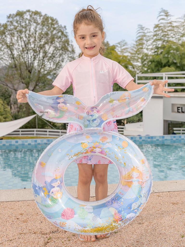 Xiaolü Thickened Sequin Mermaid Tail Swim Ring for Kids