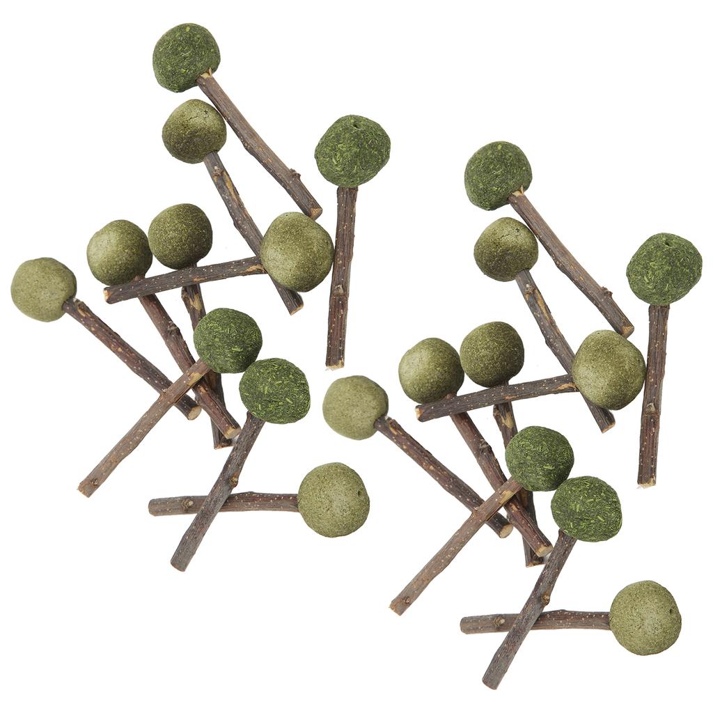 20pcs Rabbit Chewing Sticks Wooden Grass Ball Teeth Grinding Small Pet Biting Sticks for Hamsters Guinea Pigs