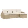 VidaXL Garden Lounge Set with Cushions 5 Pcs, Patio Sofas, Patio Furniture Set, Outdoor Furniture, Beige 3221287