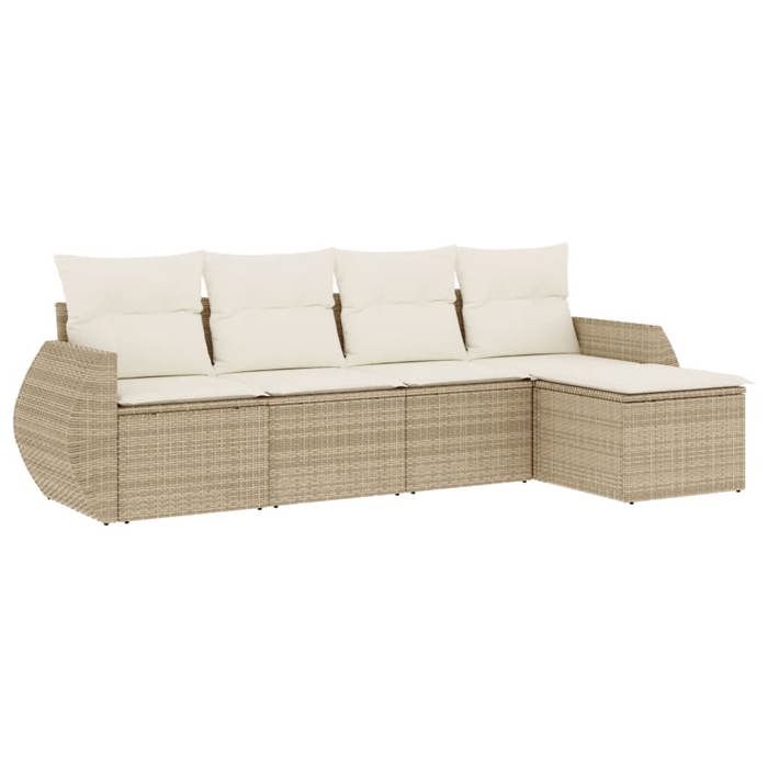VidaXL Garden Lounge Set with Cushions 5 Pcs, Patio Sofas, Patio Furniture Set, Outdoor Furniture, Beige 3221287
