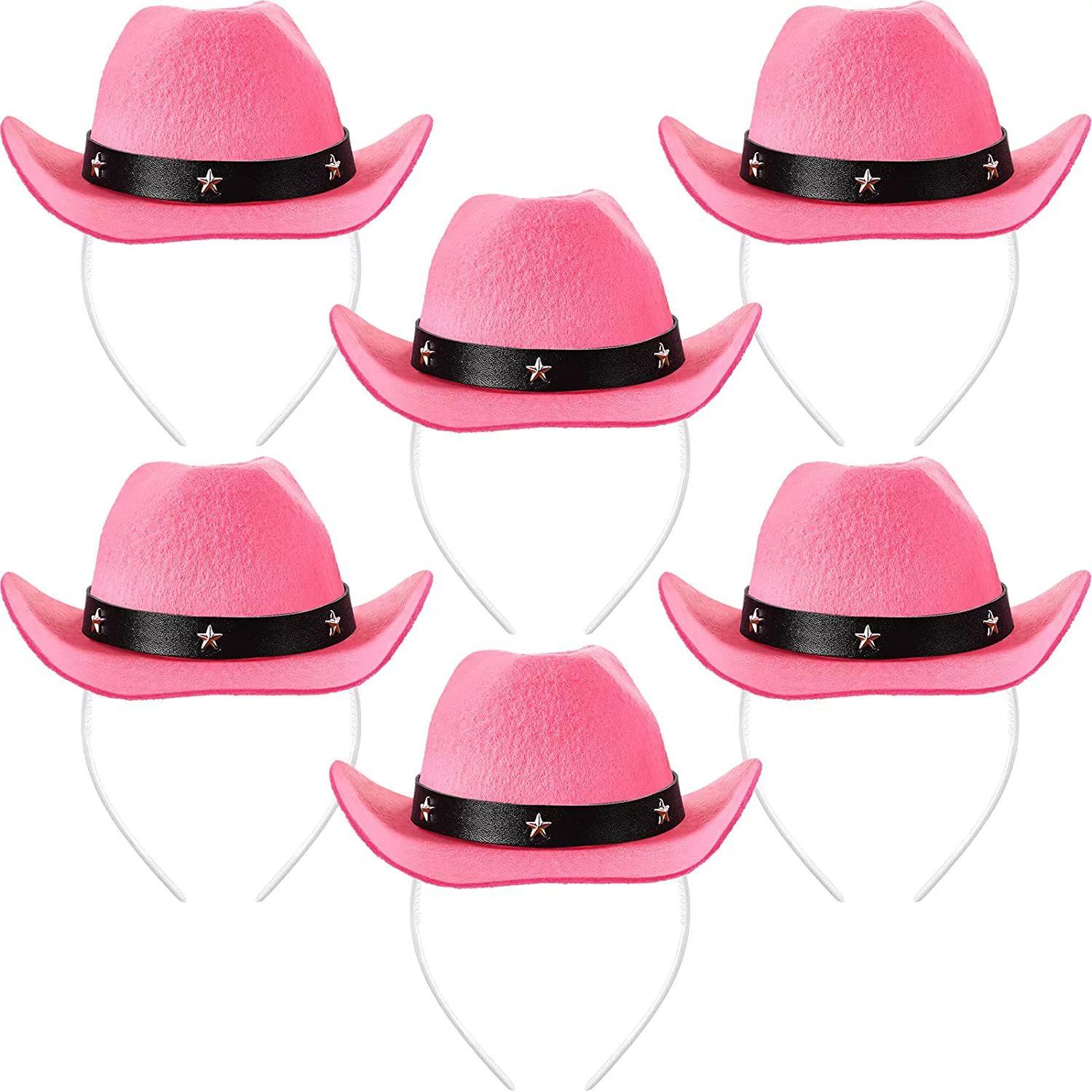 

1Pcs Western Cowgirl Cowboy Theme Hat Tiara Headband Caps for Boy Girl Birthday Wedding Bachelorette Hen Party Decoration