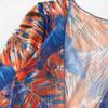 Women's Split Three Piece Set Printed Net Red Tie Dyed Lace Up Drawstring Swimsuit Bikini Sets
