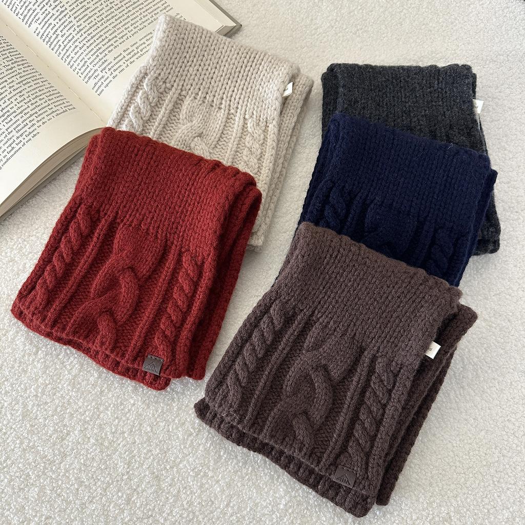 Cross Scarf New Fried Dough Twists Monochrome Fork Neck Warm Scarf Versatile Vintage Scarf