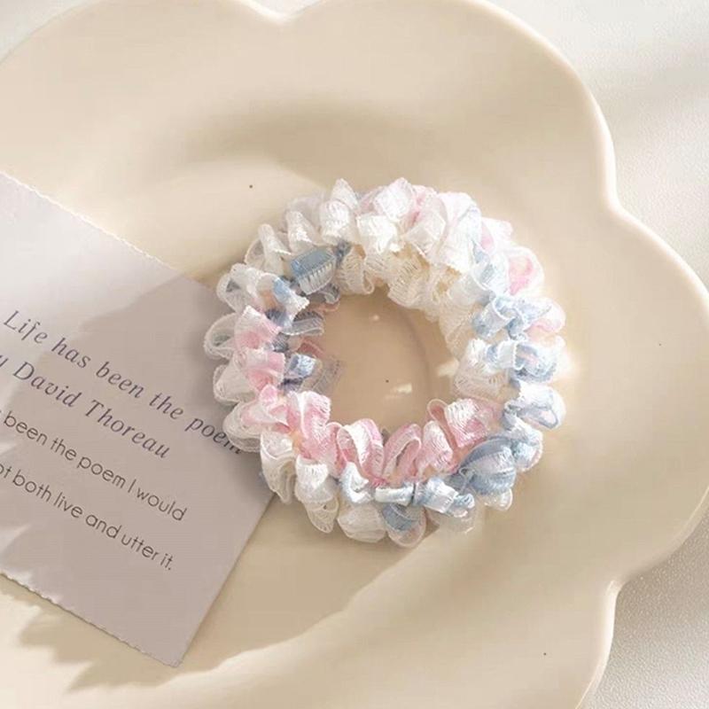 Lace Scrunchies French Chic Elastic Hair Bands Girls Colorful Ponytail Holder Headwear Hair Rope Women Hair Accessories