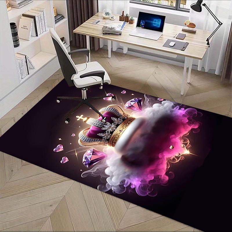 Chair Mat: Luxury Crown Design Office Carpet Oversized Rug for Home Decor, Sofa Cover, Gift Idea, Suitable for Bedroom, Living Room, Various Rooms