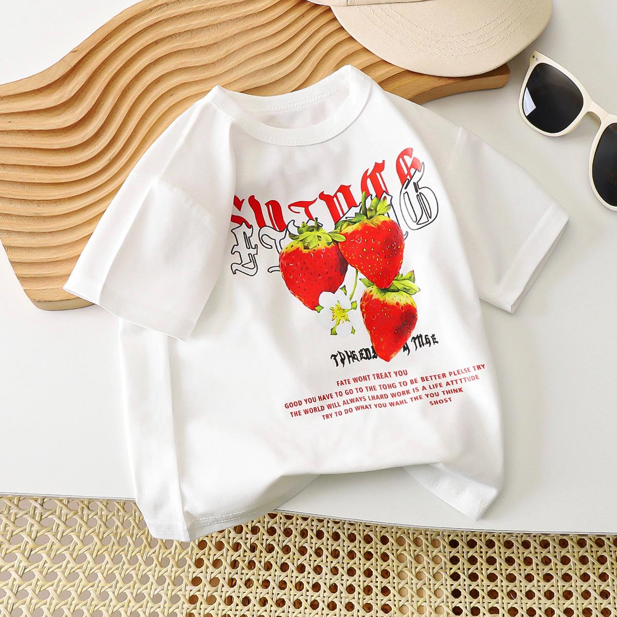 

Дитяча футболка чиста бавовна літні новинки для дівчаток з піврукавом дитячі тонкі бавовняні речі Odell літній дитячий одяг 73CM