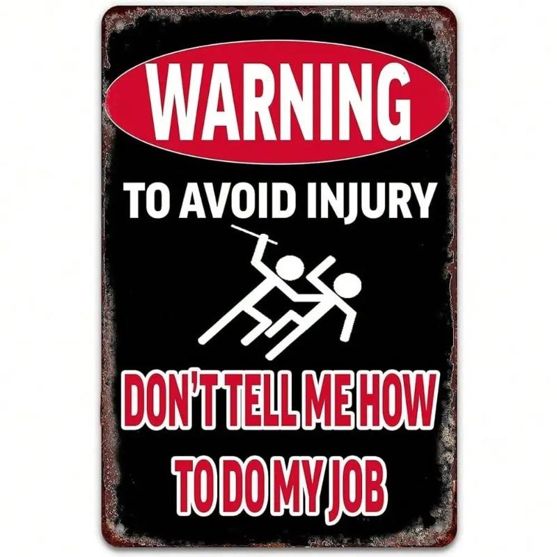 Vintage Office Metal Plaque Humor Wall Decor Workplace Gift Sarcastic Warning Sign
