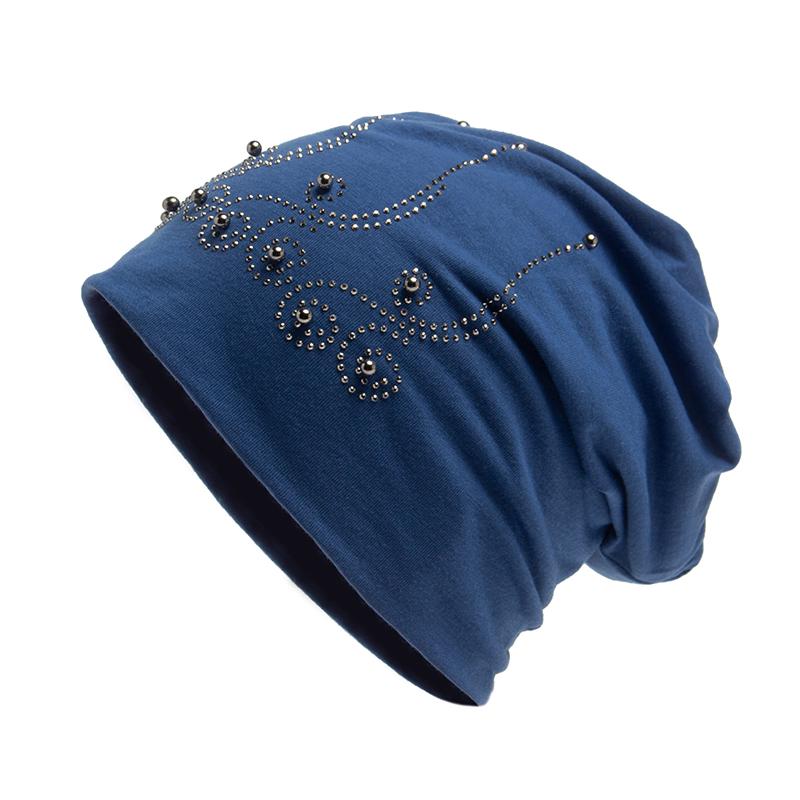 Frauen Beanie Strass Perle Herbst Hut Für Frauen Mode Balaclava Casual Hüte Weibliche Gestrickte Warme Skullies Motorhaube Winter