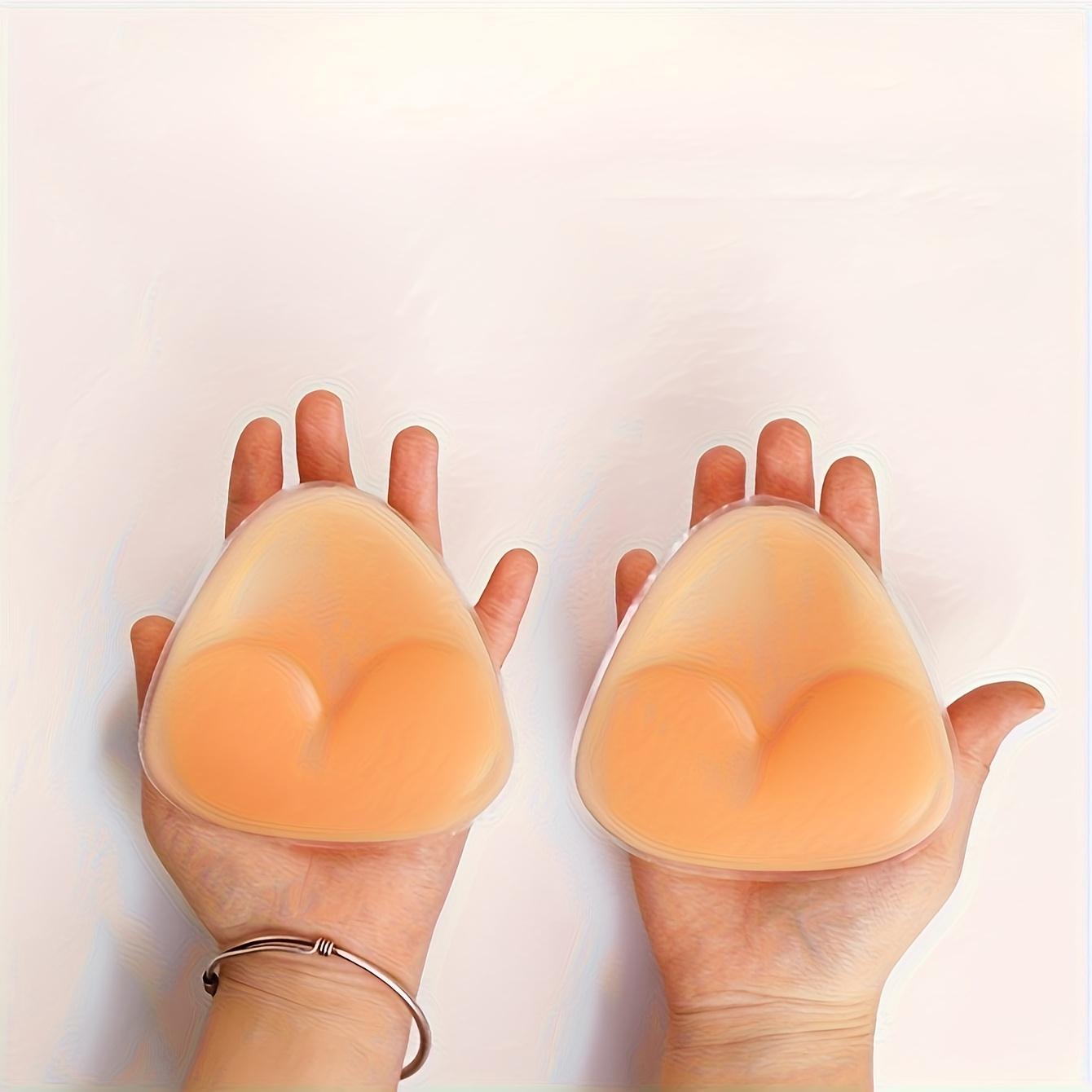 

2-Piece Reusable Seamless Silicone Breast Pads - Strong Fixation, Smooth Texture For Hand Washing, Suitable For Bikinis And Wedding Dresses - Women 2 pieces of apricot color