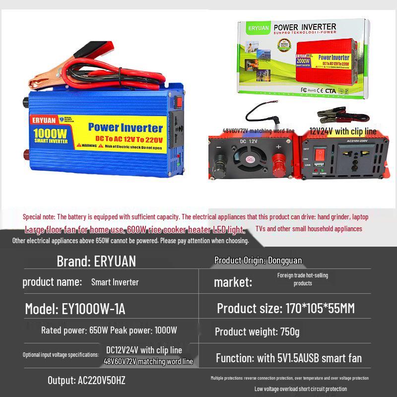 2000W Modified Wave Power Inverter: 220V for 12V/24V/48V/60V Solar and Car Use