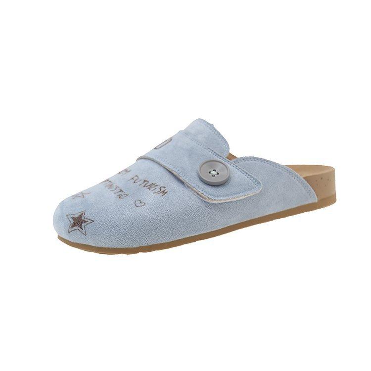 

Soft leather version~ flat-bottomed lazy slippers casual versatile Boken shoes 2025 summer new outer bag head half slippers 35